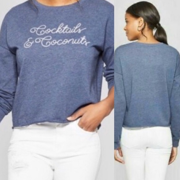 Zoe + Liv COCKTAILS & COCONUTS Sweatshirt S NWT - Picture 15 of 16